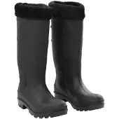 vidaXL Gummistiefel mit Herausnehmbarem Innenfutter Schwarz Gr. 39 PVC