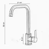 Faizee Home STEEL Küchenarmatur – 360° drehbar, stehend Schwarz