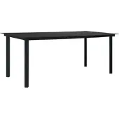 Furnicato Garten-esstisch Schwarz 190x90x74 Cm Stahl Und Glas