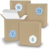 Itenga Adventskalender zum Füllen 24x Quader BRAUN + Sticker V08 Z26