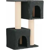 vidaXL Katzennbaum mit Sisal-Kratzsäulen Dunkelgrau 114 cm