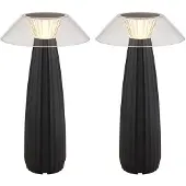 Globo Lighting 2x LED Tischleuchte, Schwarz, Touchdimmer, Akku, H 28 cm