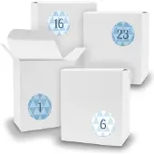 Itenga Adventskalender zum Füllen 24x Quader WEISS + Sticker V07 Z26