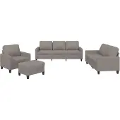 vidaXL 4-tlg. Sofagarnitur mit Kissen Taupe Stoff
