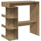 vidaXL Bartisch mit Regal Artisan-Eiche 100x48x101,5 cm