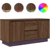 vidaXL TV-Schrank mit LED-Leuchten Braun Eichen-Optik 100x41x50 cm