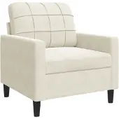vidaXL Sessel Creme 60 cm Samt