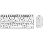 Logitech 920-012204, Kabellos, RF Wireless + Bluetooth, Scherenschalter, QWERTZ, Weiß, Maus enthalten