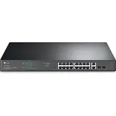 TP-LINK 16-Port-Gigabit-Easy-Smart-PoE+-Switch mit 2 SFP-Slots, Managed, L2, Gigabit Ethernet (10/100/1000), Power over Ethernet (PoE), Rack-Einbau, 1U