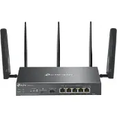 TP-LINK Omada ER706W-4G, Wi-Fi 6 (802.11ax), Dual-Band (2,4 GHz/5 GHz), Ethernet/LAN, 4G, Schwarz, Desktop-/Pol-Router