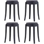 vidaXL Stapelbare Hocker 4 Stk. Schwarz Kunststoff