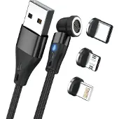 RealPower MagneticCharge3, 0,2 m, USB A, Schwarz