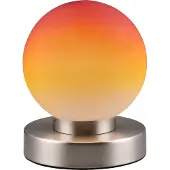 Reality Tischlampe - Nickelfarben matt - Orange - Metall - Glas - H 15 cm - Touchfunktion