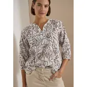 Cecil Druckbluse 3/4-Arm Sommerbluse-Tunika mit Blätterprint
