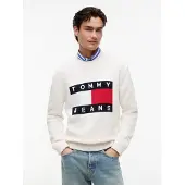Tommy Hilfiger Strickpullover "REGULAR FLAG SWEATER" Regular fit mit Rundhalsausschnitt