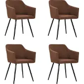 vidaXL Esszimmerstühle 4 Stk. Braun Stoff