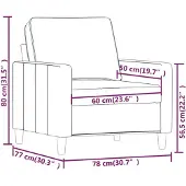 vidaXL Sessel Hellgrau 60 cm Samt