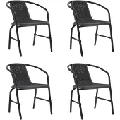 vidaXL Gartenstühle 4 Stk. Kunststoff Rattan-Optik und Stahl 110 kg