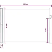 vidaXL Ausziehbares Seitenmarkise Grau 300 x 140 cm Polyester