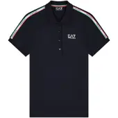 EA7 für Damen. 7W001221_AF12503 Polo Italian Spirit blau (XXL), Lässig, Baumwolle, Kurzarm, Marine
