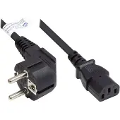 GOOD CONNECTIONS Netzkabel Schutzkontakt-Stecker Typ E+F (CEE 7/7, gewinkelt) an C13 (gerade), schwarz, 1,00 mm², 5 m