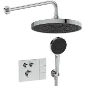 Ideal standard Duscharmaturen-Set – Ceratherm Navigo Unterputzthermostat, Solos 3-Funktions-Kopf- und Handbrause