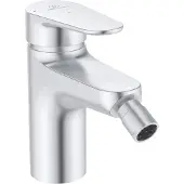 Ideal standard Alu+ Bidetarmatur BE132SI Ausladung 115 mm, BlueStart, mit Ablaufgarnitur, Silver