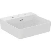 Ideal standard Conca Waschtisch, 3 Hahnlöcher, geschliffen, 500x450x165 mm, T3813MA, Farbe: Weiß mit Ideal Plus