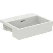 Ideal standard Extra Halbeinbauwaschtisch, ohne Hahnloch, mit Überlauf, geschliffen, 500x420x145 mm, Weiß, T427801