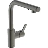 Ideal standard Gusto Einhebel-Küchenarmatur iMX, hoher Auslauf mit Seifenspender, Ausladung 232mm, A7817A5, Farbe: Magnetic Grey