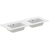 Ideal standard Eurovit Möbel-Doppelwaschtisch E053401 je 1 Hahnloch, mit Überlauf, 121,5 x 45,5 x 15,5 cm, weiß