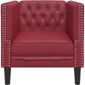 vidaXL Chesterfield-Sessel Weinrot Kunstleder