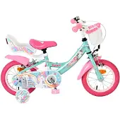 Volare Unicorn Kinderfahrrad - Mädchen - 12 Zoll - Grün - Zwei Handbremsen