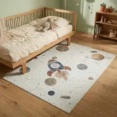 Little Olly Waschbarer Kinderteppich - Mace Rocket Creme 140x200 cm