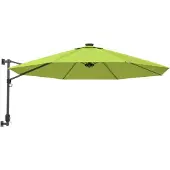 vidaXL Wand-Sonnenschirm mit LEDs Apfelgrün 290 cm