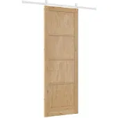 vidaXL Schiebetür Natürlich und Weiß 83 x 232 cm Massives Kiefernholz