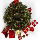 B2X Künstlicher Weihnachtsbaum, schneebedeckt, 1,83 m, 705 Zweige, inklusive Ständer