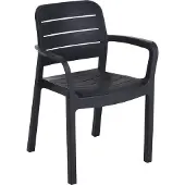 Keter Gartenstuhl TISARA Graphit Holzoptik, B53xH83xT58 cm, Sitzhöhe 46 cm, witterungs- & UV-beständig, stapelbar