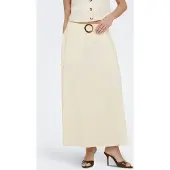 JDY Maxirock "JDYMILAN LINEN HW BELTED SKIRT WVN DIA" Sommerrock mit Leinen