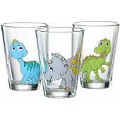 Ritzenhoff & Breker Kinderbecher "Kindergläser Dino 200 ml 3er Set bunt" Spülmaschinengeeignet