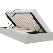 vidaXL Aufbewahrungsbett mit Speicher Hellgrau 100 x 190 cm Samt