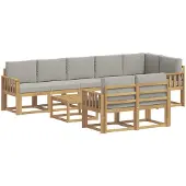 vidaXL Outdoor-Sofagarnitur 9 Stk. Weiß und Hellgrau