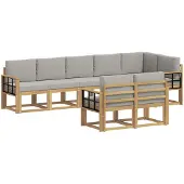 vidaXL Outdoor-Sofagarnitur 8 Stk. Weiß und Hellgrau