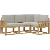 vidaXL Outdoor-Sofagarnitur 4 pcs Weiß und Hellgrau