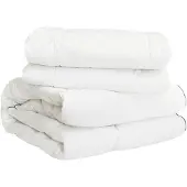 vidaXL Bettwäsche-Set Weiß 140 x 200 cm Baumwolle, Bambus, Polyester