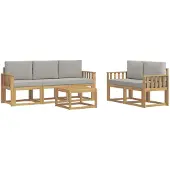 vidaXL Outdoor-Sofagarnitur 6 stk. Weiß und Hellgrau Polyester