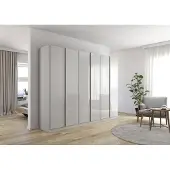Freiraum Drehtürenschrank >Monostar< in Glas seidengrau / seidengrau - 271x210x54 (BxHxT)