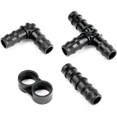 Markenlos 15 Geradeverbinder für 16mm Tropfschläuche