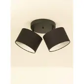 Licht-Erlebnisse Strahler Stoff Metall E27 verstellbar Schwarz Weiß 2-flammig Modern Spot