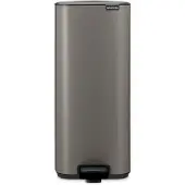 Brabantia Bo Tretmülleimer 30L, Kunststoff-Inneneimer - Platinum